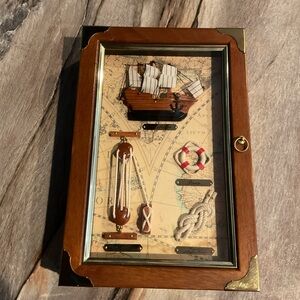 Nautical Shadow Box with Ship and Map Design